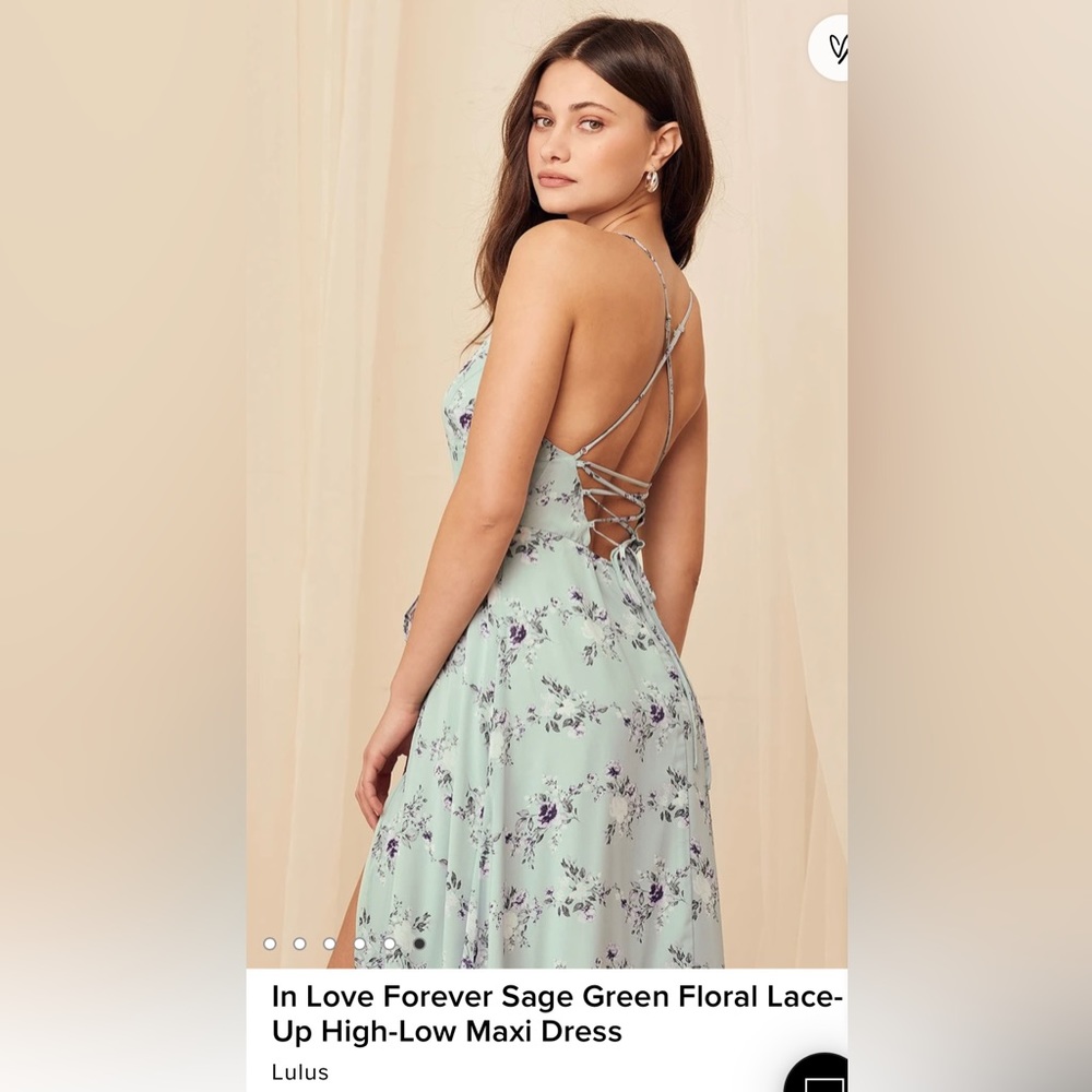 Lulus Floral Lace-Up High Low Maxi Dress size M
